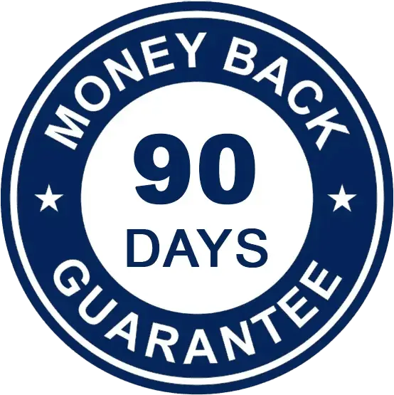 90-day money-back guarantee badge