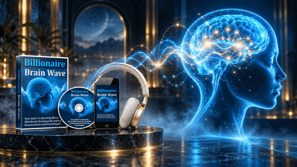 Billionaire Brain Wave program shown on a laptop and smartphone